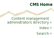 Navigation text is Content management administrators directory