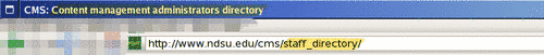 Page title is unchanged but the page URL is now staff_directory