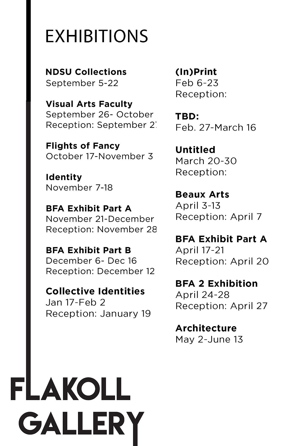 Flakoll Gallery 2022-2023 Schedule