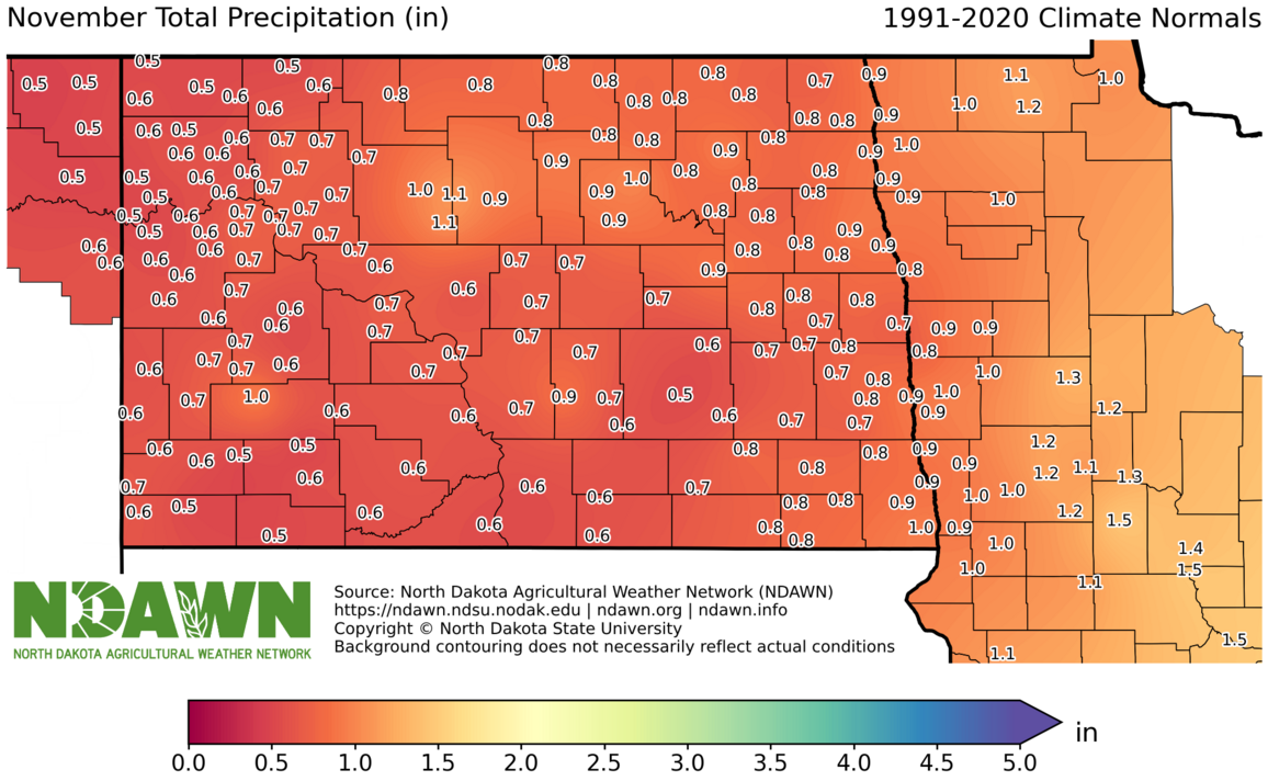 1991-2020 November Normal Precipitation 