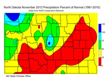 November Percent of Normal Precipitation