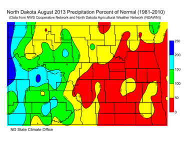 August Percent of Normal Precipitation