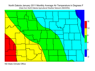 January Average Air Temperatures (F)