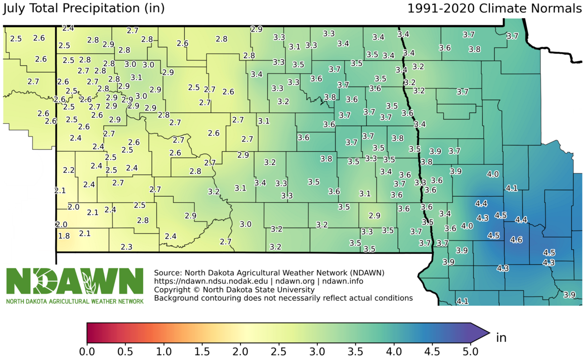 1991-2020 July Normal Precipitation 