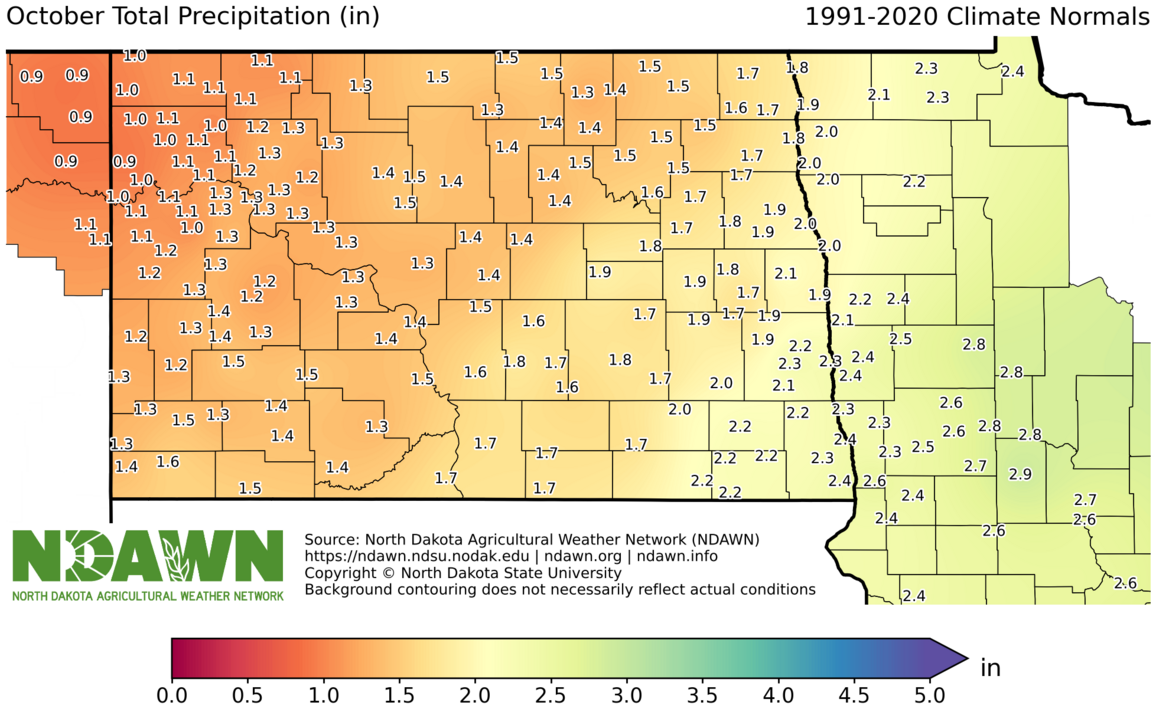 1991-2020 October Normal Precipitation 