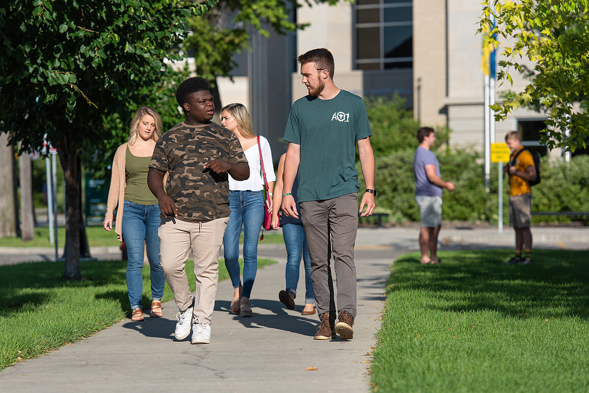 Photo of students walking