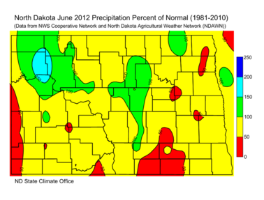June Percent of Normal Precipitation