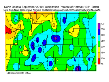 September Percent of Normal Precipitation
