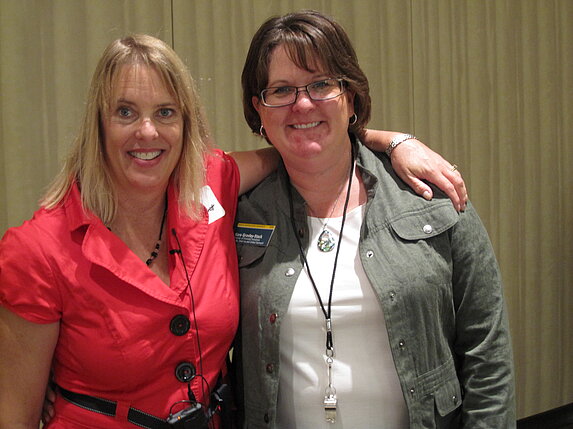 Speed networking organizers Ann Burnett and Kara Gravley-Stack.