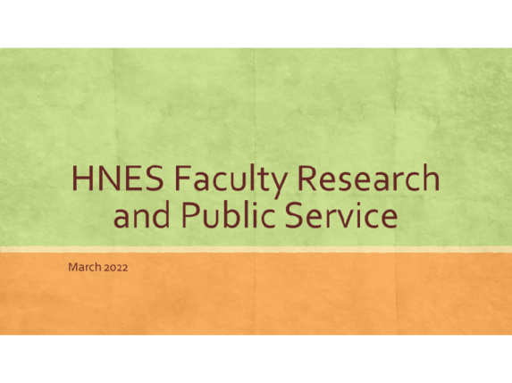 Faculty Research and Public Service Areas