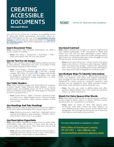 Creating Accessible Documents - Microsoft Word