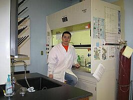 Qigang Chang in the lab