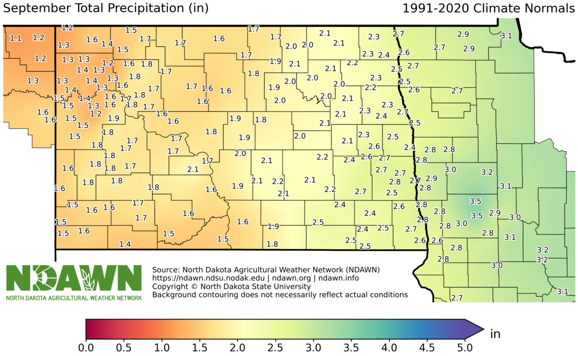 1991-2020 September Normal Precipitation 