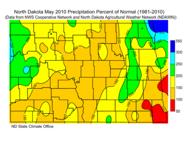 May Percent of Normal Precipitation