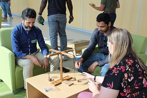 New faculty playing games during adult recess.