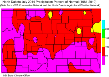 July Percent of Normal Precipitation
