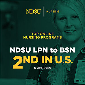 Infographic link to article on LPN to RN program 2nd in US