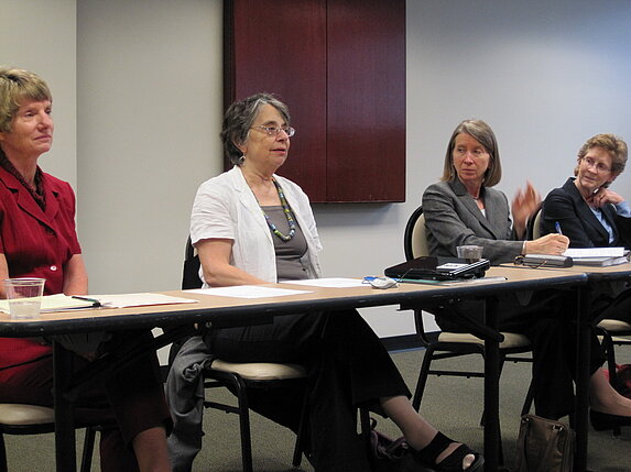 On September 16, 2011 FORWARD's external advisory board members held a panel discussion on “Advancing to Academic Leadership Positions.” Members of the panel included (L to R), Christine Hult, associate dean of the College of Humanities, Arts, and Soc