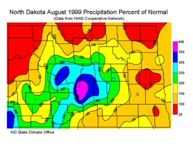 August Percent Of Normal Precipitation