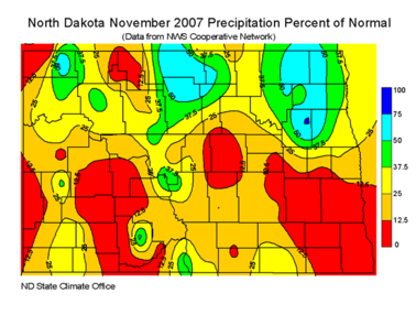 November Percent Of Normal Precipitation