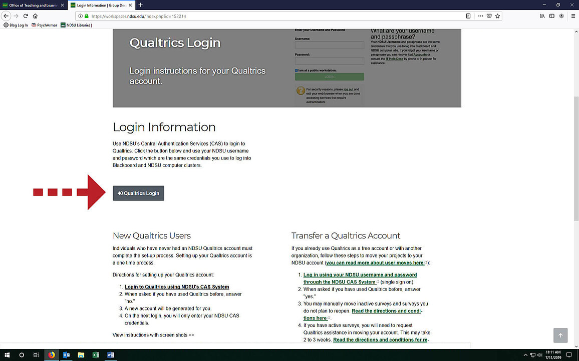 Qualtrics account set-up step 1