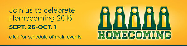 Join us for Homecoming 2016, Sept. 26-Oct. 1. Click for schedule of main events.