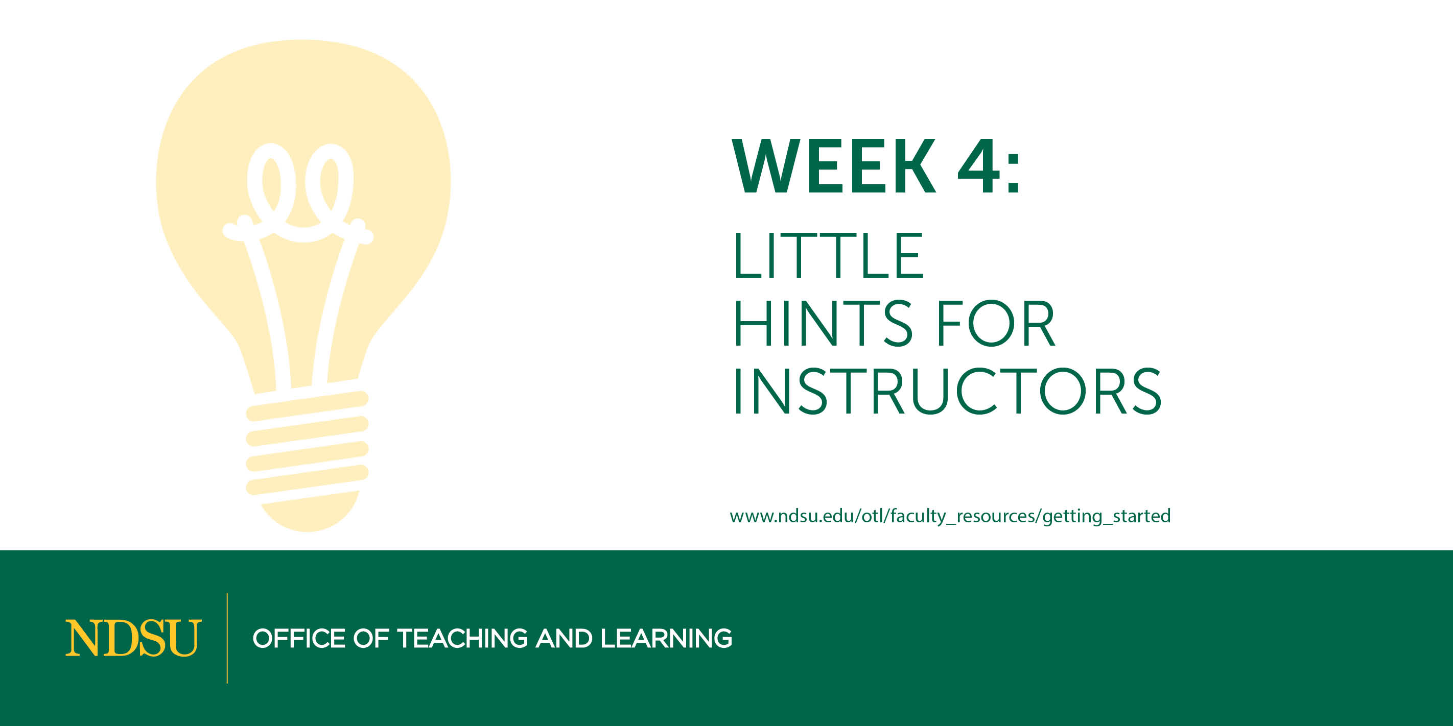 Week 4 Little Hints for Instructors